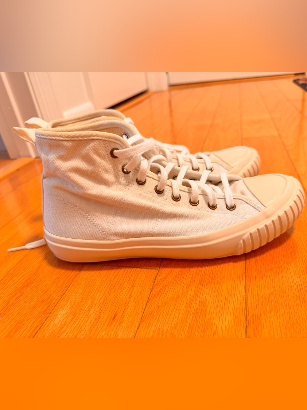 J.Crew Women’s White High-Top Canvas Sneakers